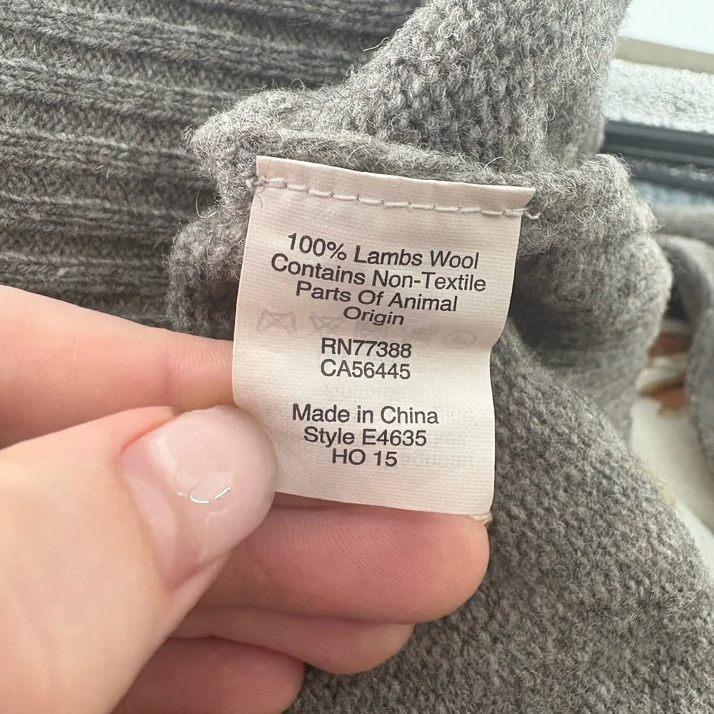 J. Crew Men's Gray 100% Lambswool Half Zip Sweater